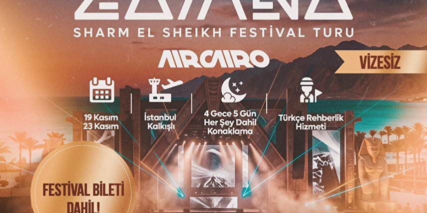 Prestij Sharm El Sheikh - Zamna Festival Turu Air Cairo Havayolları ile İstanbul Çıkışlı 4 Gece 5 Gün 